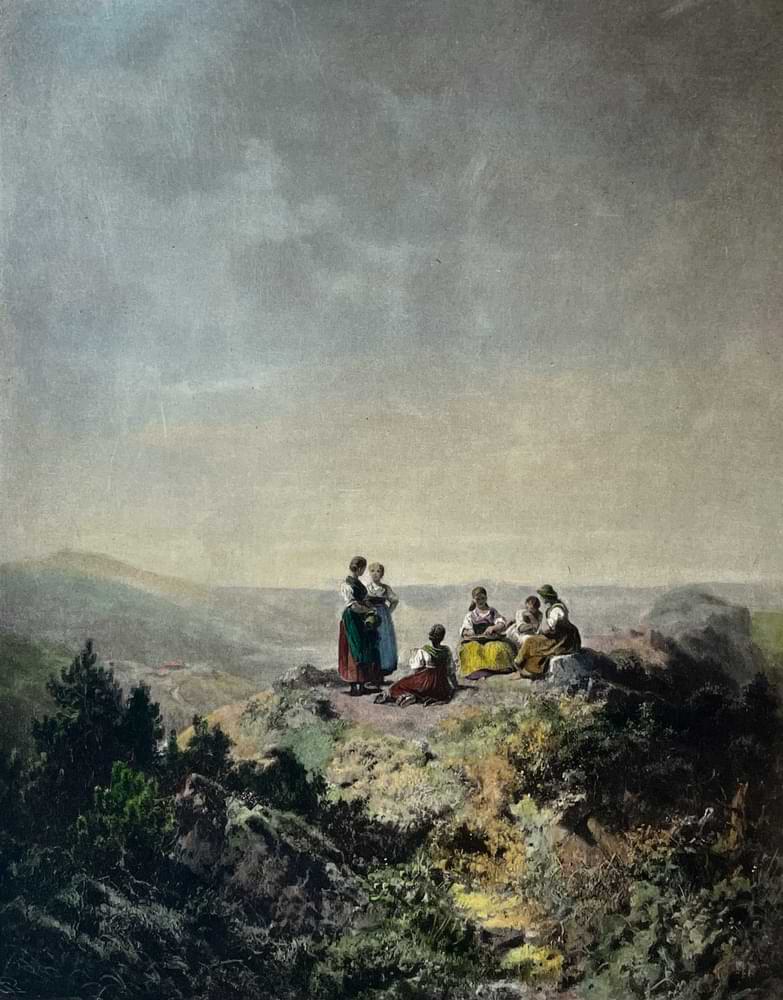 Spitzweg, Dirndl auf der Alm